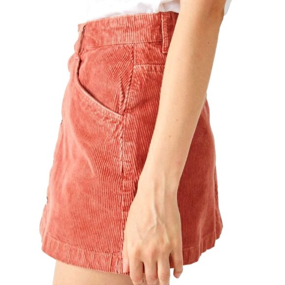 Free People 🆕️ Ray Corduroy Mini Skirt in Myrrh - Picture 4 of 13